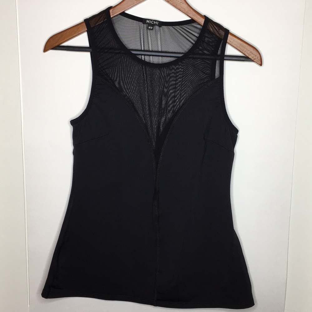 Michi Black Tank with Sheer
